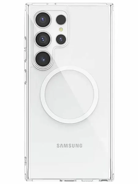 Чехол на Samsung Galaxy S23 Ultra, Clear Magnet case c поддержкой беспроводной зарядки