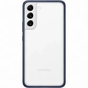 Чехол Frame Case для Samsung Galaxy S22+ прозрачный с темно-синей рамкой