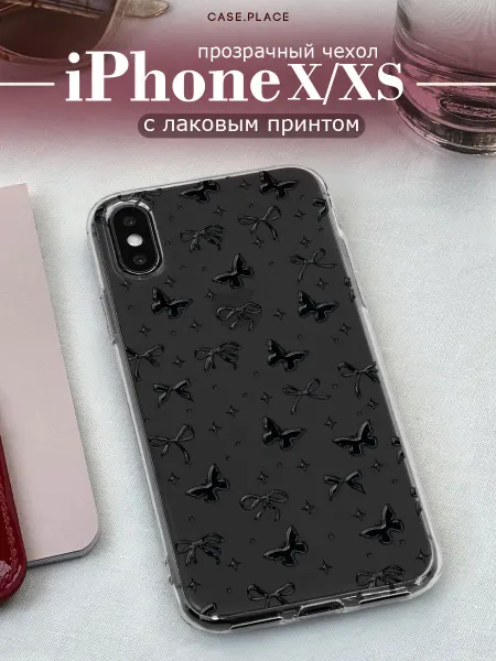 Case Place Чехол на iPhone X iPhone XS с бантиками