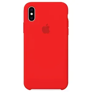 Силиконовый чехол для смартфона Silicone Case на iPhone X / Айфон X с логотипом, красный
