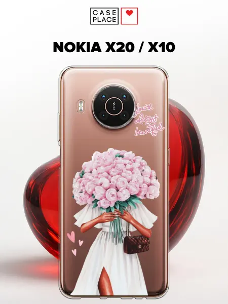 Case Place Чехол на Nokia X20 Nokia X10 с цветочками
