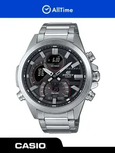 Часы мужские Casio Illuminator ECB-30D-1AEF / Часы наручные водонепроницаемые кварцевые спортивные серебряные