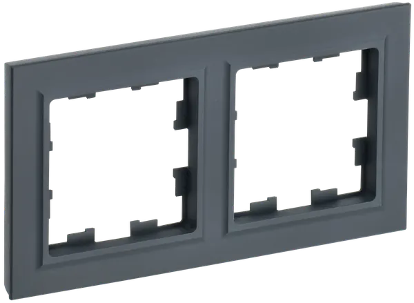 BRITE Рамка 2-местная РУ-2-БрГ графит IEK, цвет: графит, IP20
