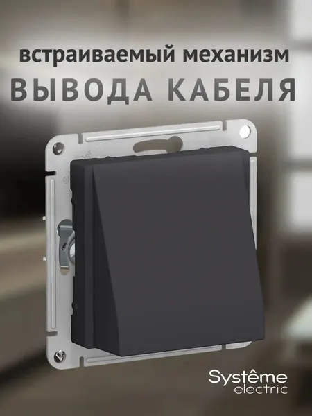 Механизм кабельного вывода Systeme Electric AtlasDesign, карбон, глянцевый