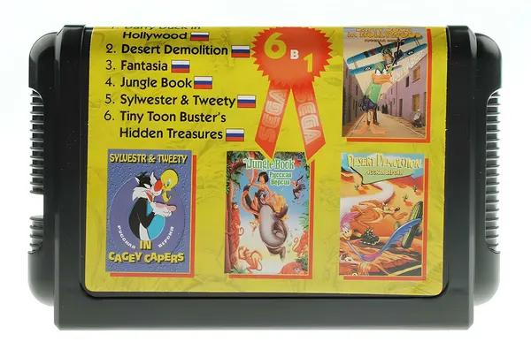 Картридж DVTech "Сборник 6 игр для Сега с Tiny Toon Adventures"