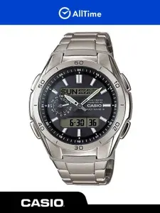 Часы мужские Casio WVA-M650TD-1A / Часы наручные водонепроницаемые кварцевые спортивные серебряные с браслетом