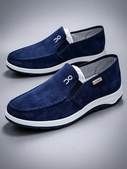 Мужские синие слипоны, лёгкие и удобные повседневные кроссовки casual