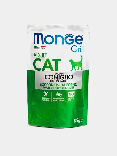 Влажный корм Monge Cat Grill rabbit