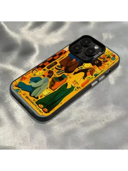 Чехол на IPHONE 13 PRO чёрный искусств пеопле