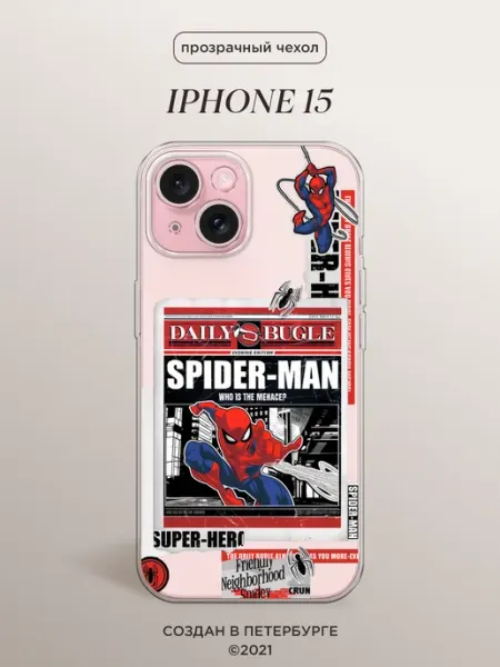 Чехол на iPhone 15 человек паук Asmut