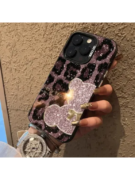 Чехол на IPHONE 15 леоп медвежонок