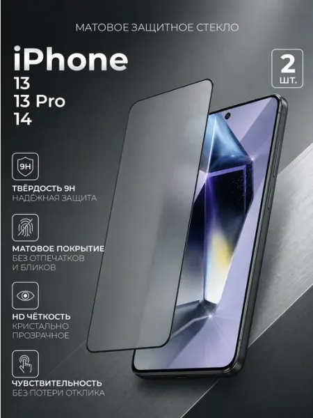 Защитное стекло iPhone 13 13 Pro 14 Матовое glassium