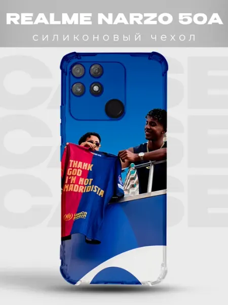 Чехол на Realme Narzo 50A Барселона болельщики PRINTberries