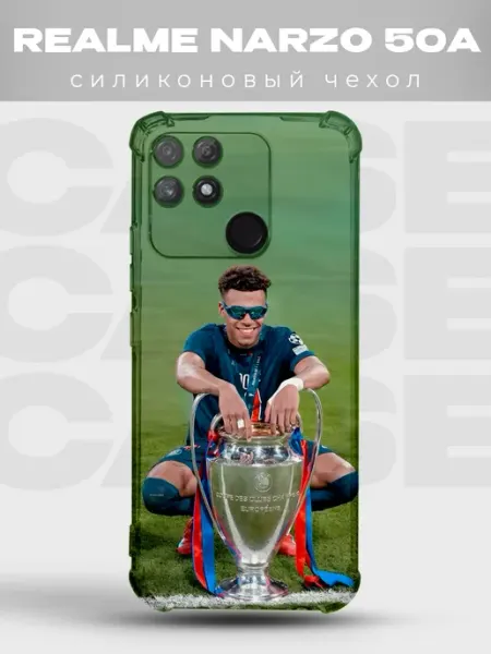 Чехол на Realme Narzo 50A ПСЖ кубок Лига чемпионов PRINTberries
