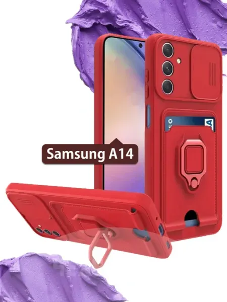 Чехол со шторкой и картхолдером на Samsung Galaxy A14 ЧЕХОЛБЕРИ