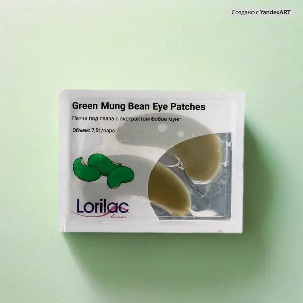 Патчи гидрогелевые Lorilac "Бобы Мунг", гидрогель, для глаз, 7.5мл