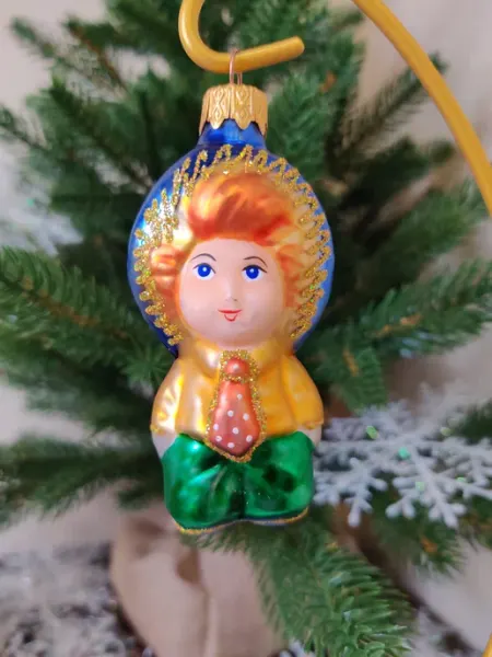 Елочная игрушка стекло новогодняя Зимнее чудо