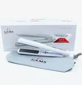 Утюжок GA.MA IHT Titanium Digital Slim Straightener ION Technology. Щипцы выпрямитель для завивки и укладки волос, 140-230C, плавающие титановые полотна 24х90 мм