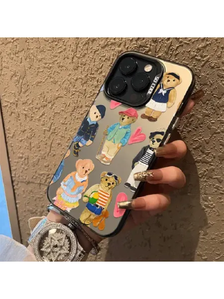 Чехол на IPHONE 13 PRO чёрный медведь 2