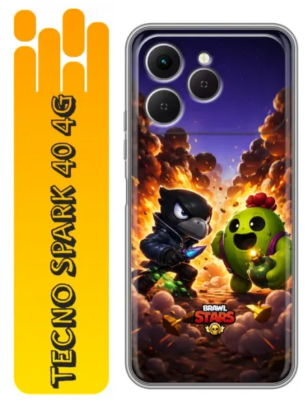 Чехол на Tecno Spark 40 Brawl Stars Бровл Старс 360skin