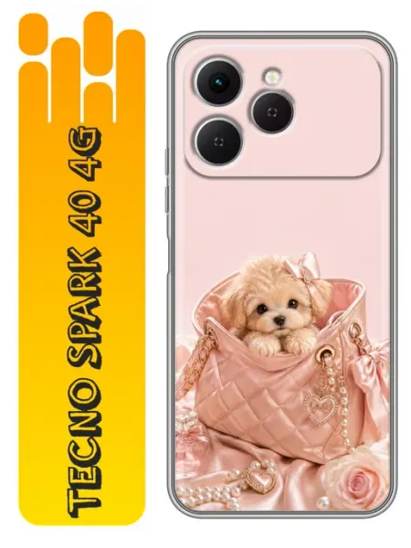 Чехол на Tecno Spark 40 милая собака женский 360skin