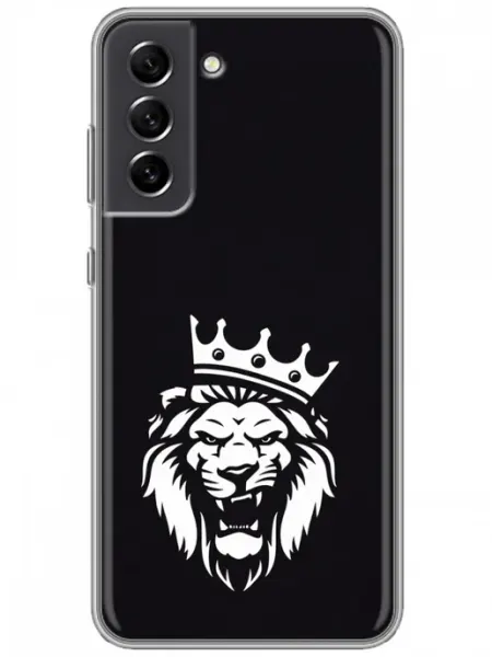 Чехол на Samsung Galaxy S21 FE лев мужской принт 360skin