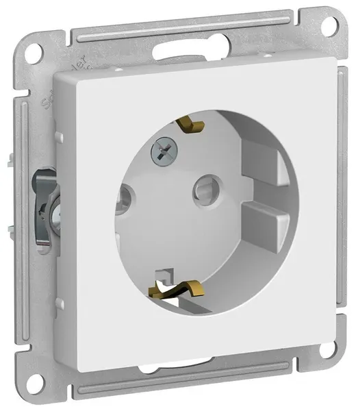 Розетка с заземлением 16а (со шторками) Белый, AtlasDesign, Systeme Electric
