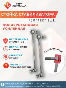 Стойки стабилизатора полиуретановые усиленные подвески для машины, автозапчасти NL215 (комплект 2 шт) Hyundai Santa Fe, Kia Sorento, Toyota Voxy c 2022, Toyota Corolla NRE210, Toyota Prius XW50,51