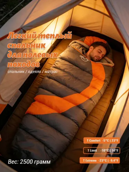 Компактный туристический спальник