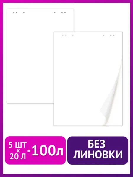 Блокноты для флипчарта в комплекте 5 шт Brauberg
