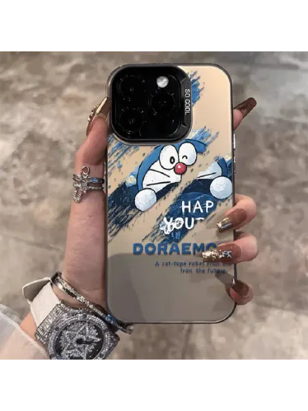 Чехол на IPHONE 13 PRO чёрный Дораэмон звёзды