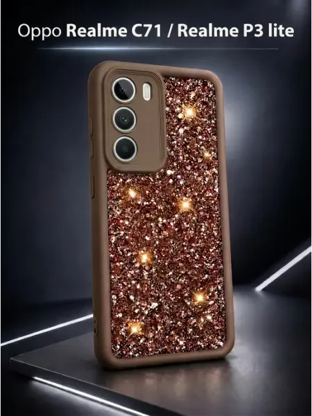 Чехол на Realme C71, Realme P3 Lite защитный с блёстками ЧЕХОЛБЕРИ