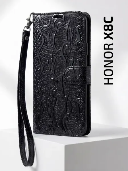 Чехол-книжка на Honor X8C, змея