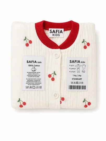 SAFIA KIDS — комплект детской одежды из 4 предметов. 100% хлопок - Футболки, рубашки и распашонки для новорождённых