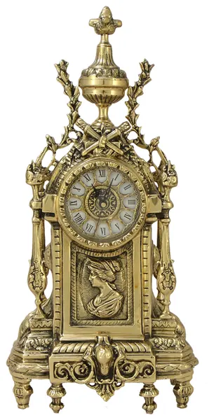 Часы Bronza Portugal "Дон Луи", с женским профилем, бронзовые, 44 см x 22 см x 11 см