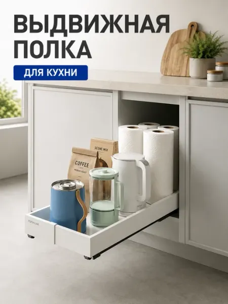 Выдвижная полка для кухни JustForHome