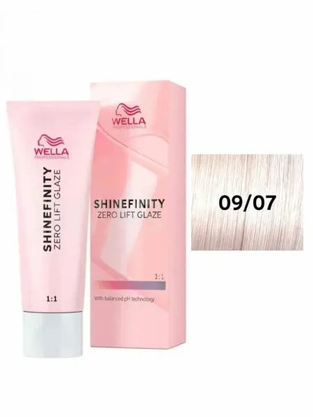 Крем-гель для волос для тонирования и блеска без осветления Wella Professionals Shinefinity 09/07, 60 мл
