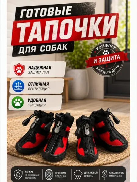Ботинки для собак защитные дышащие износостойкие