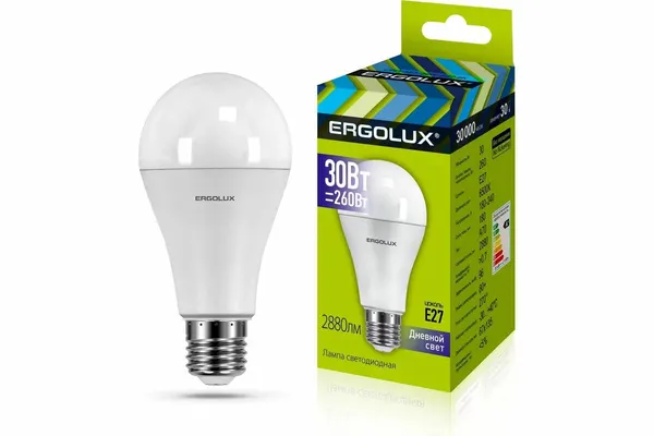 Лампочка светодиодная Ergolux LED-A70-30W-E27-6K ЛОН 30Вт E27 6500K 180-240В