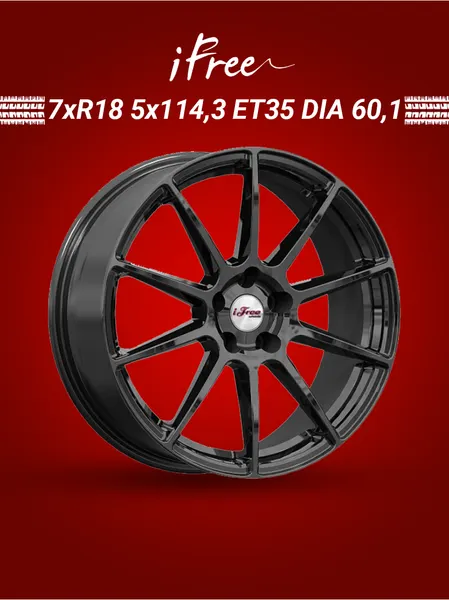 Диск автомобильный iFree Uno Винзор 7x18 5x114,3 ET35 60,1 BK