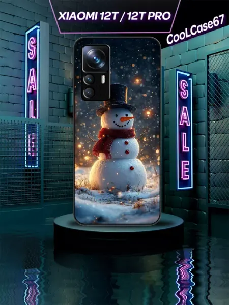 Чехол на Xiaomi 12t снеговик CooLCase67