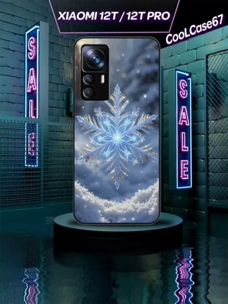 Чехол на Xiaomi 12t снежинка CooLCase67
