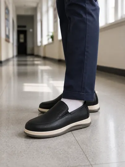 Классические черные лоферы для мальчиков – удобная школьная обувь Slip-On - Мокасины и слипоны для мальчиков