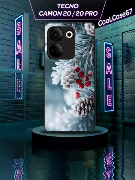 Чехол на Tecno camon 20 елка CooLCase67