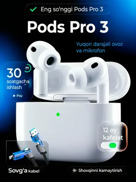 AirPods Pro 3 беспроводные наушники с шумоподавлением Pro3