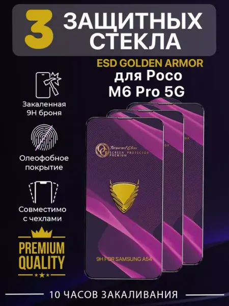 Защитное стекло на Poco M6 Pro 5G Ru Store