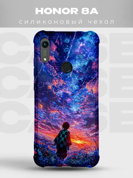 Чехол на Honor 8A Танджиро Клинок рассекающий демонов небо PRINTberries