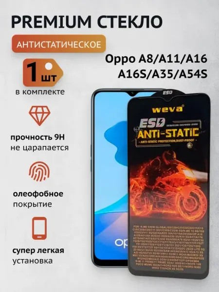 Защитное стекло на Oppo A8, A11, A16 A16S A35 A54S CaymanShop