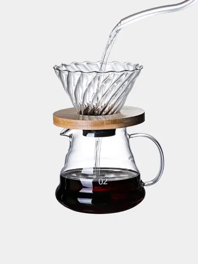 Кофеварка, чайник заварочный для сервировки кофе, Chemex, 500 мл