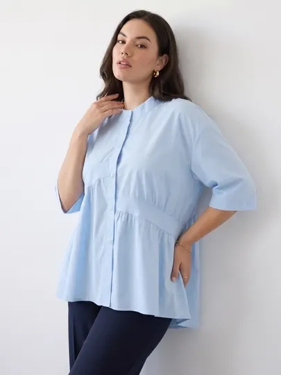 Рубашка женская свободная Elly Fashion, рукав 3/4, большие размеры XL–5XL - Женские рубашки
